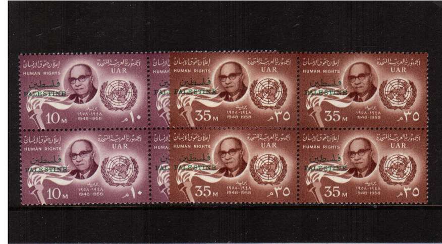 Declaration of Human Rights set of two in superb unmounted mint blocks of four.