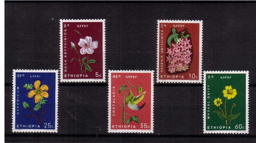 Ethiopian Flowers set of five superb unmounted mint