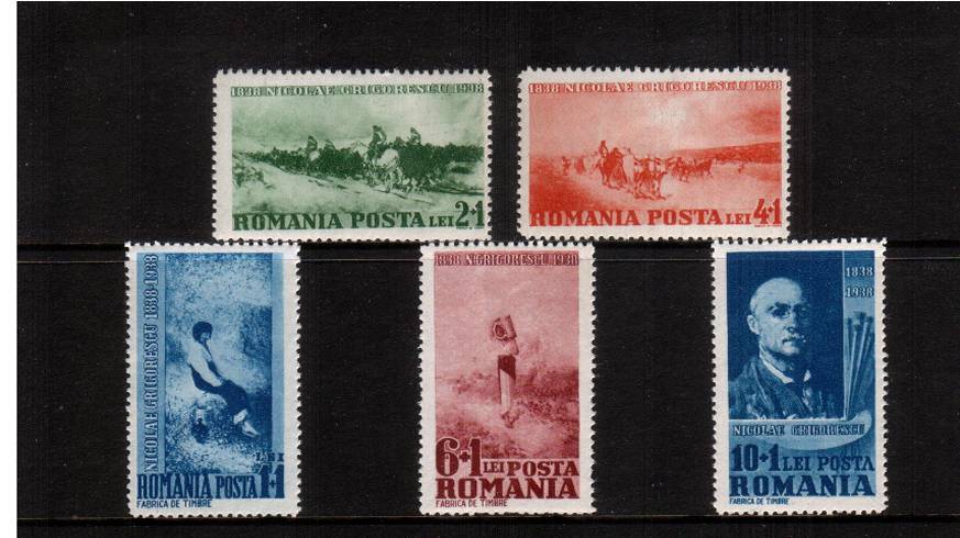 Birth Centenary of Nicholas Grigorescu - Painter<br/>A superb unmounted mint set of five