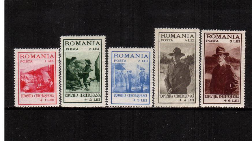 Romanian Boy Scouts - Exhibition Fund<br/>A lightly mounted mint set of five