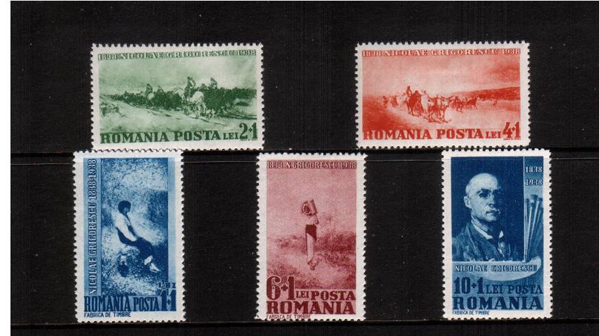 Birth Centenary of Nicholas Grigorescu - Painter<br/>A superb unmounted mint set of five