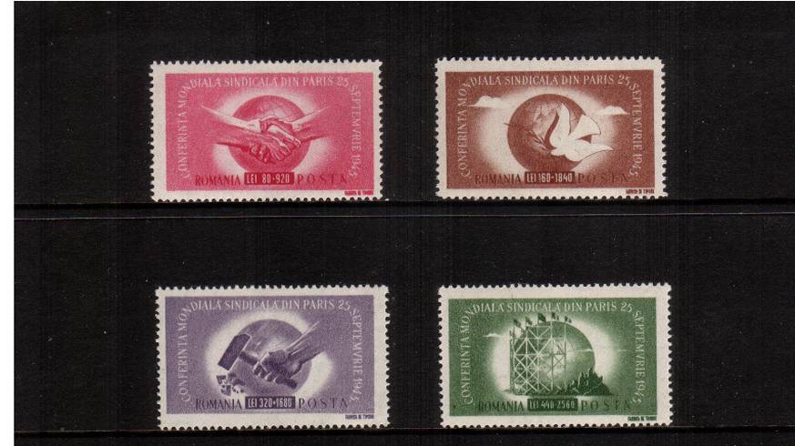 World Trade Union Congress - Paris<br/>A fine very lightly mounted mint set of four