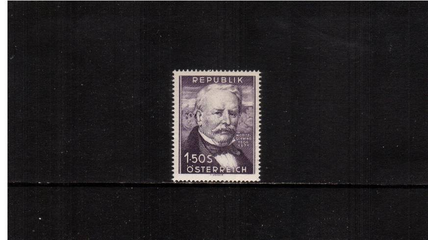 150th Birth Anniversay of M. Von Schwind - Painter.<br/>A superb unmounted mint single.