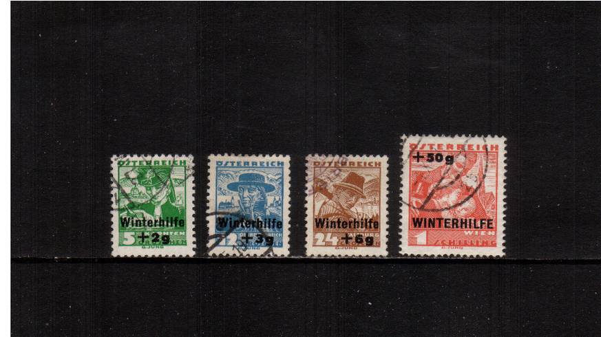 Winter Relief Fund - Surcharged.<br/>A fine used set of four with full perforations.