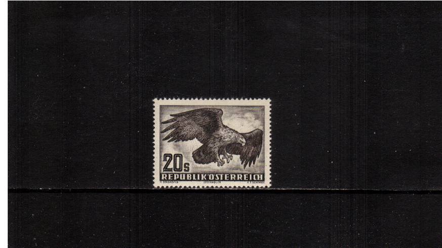 20s Blackish Brown on White Paper - White Gum.<br/>
A superb unmounted mint single.