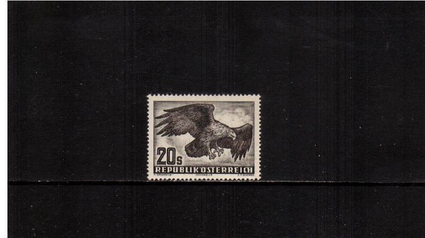 20s Blackish Brown on White Paper - White Gum.<br/>
A superb unmounted mint single.