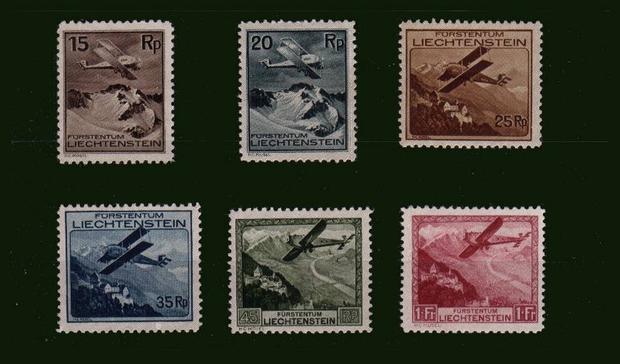 The AIR set of six superb very, very lightly mounted mint.