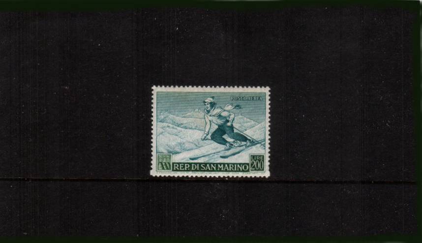 The ''AIR'' single showing Skiing from the Sports set.<br/>A fine very, very lightly mounted mint single. SG Cat 140