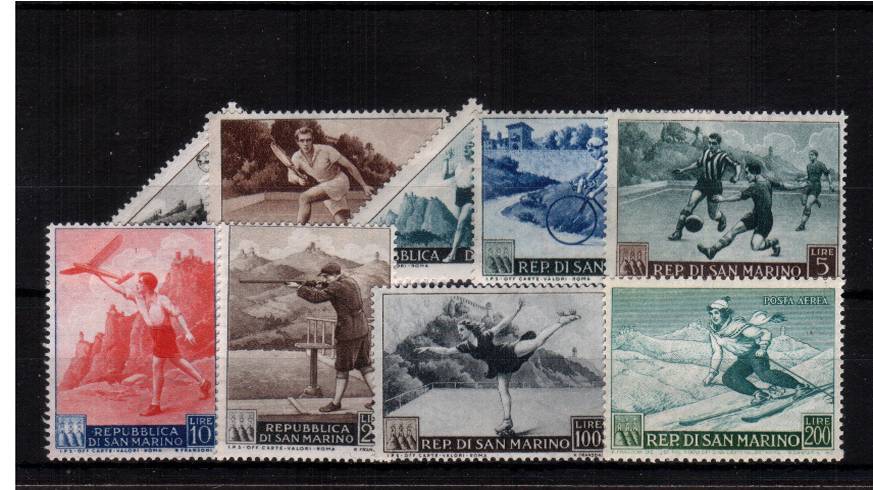 Sports set of nine superb unmounted mint.