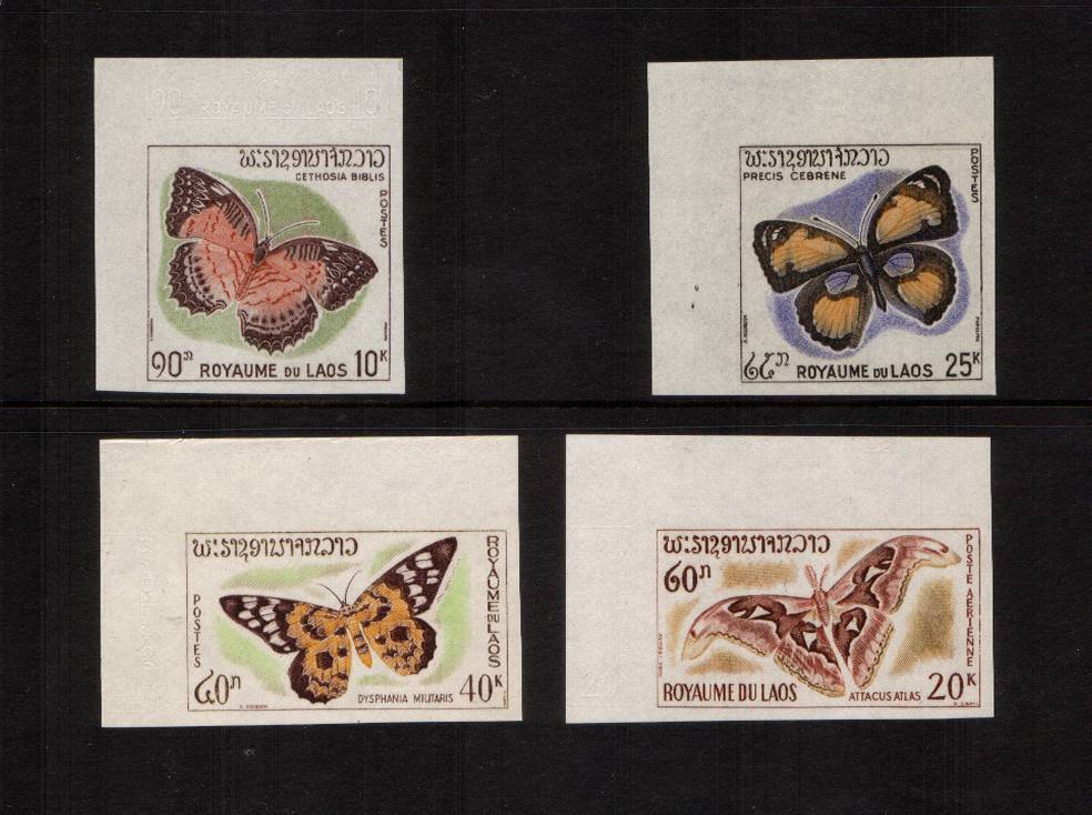 Butterflies and Moths<br/>
Complete set of four top left corner of sheet <br/>IMPERFORATE PLATE PROOFS superb unmounted mint.