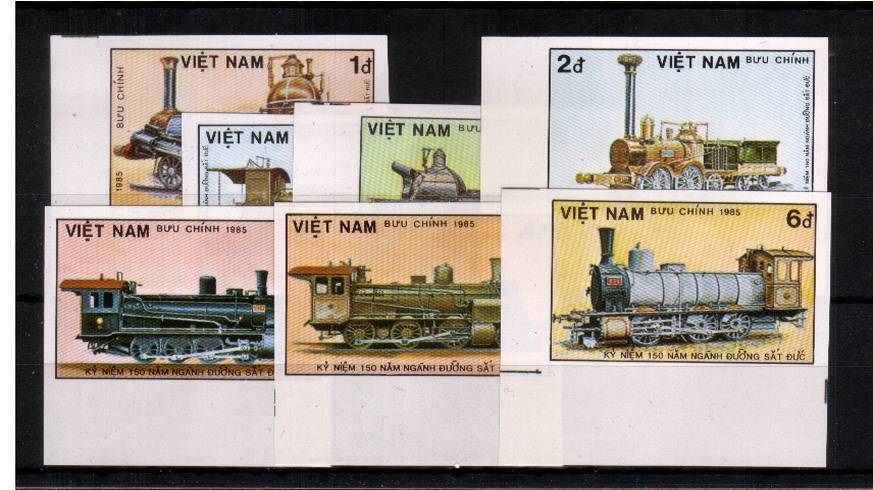 Trains - 150th Anniversary of German Railways<br/>
A superb unmounted mint with no gum as issued IMPERFORATE set of seven