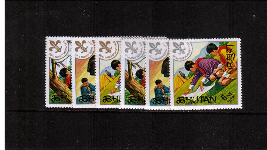 60th Anniversary of Scouts set of six superb unmounted mint. <br/>NOTE not listed in SG but listed in MICHEL