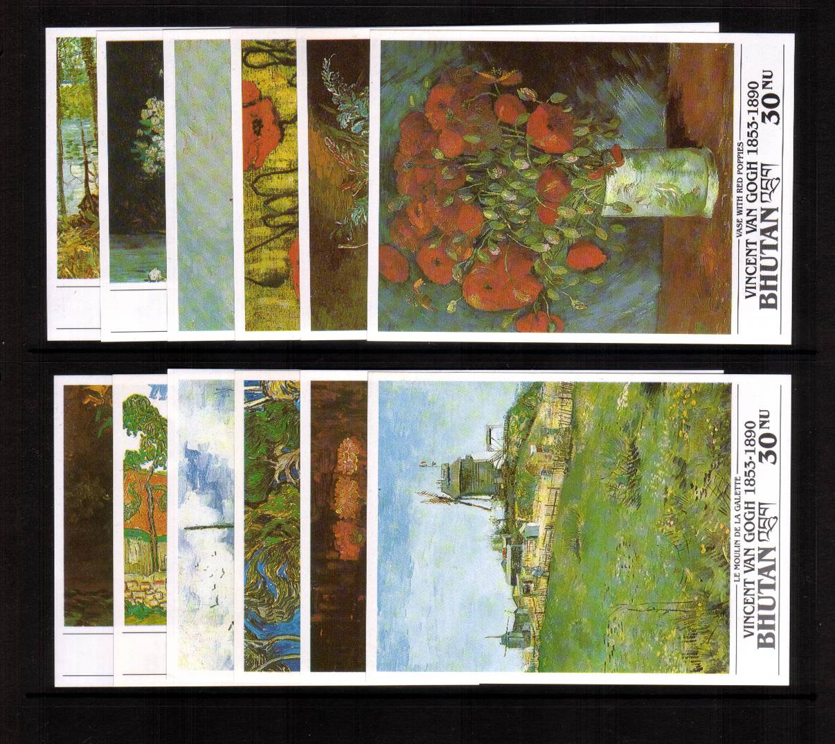 Death Centenary of Vincent van Gogh - painter<br/>
Set of twelve superb unmounted mint minisheets. Rare set!