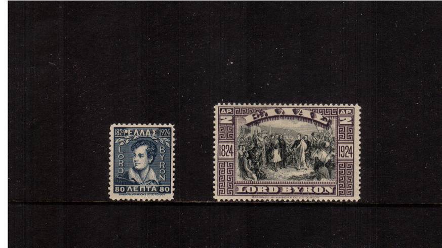 Lord Byron Centenary set of two lightly mounted mint.