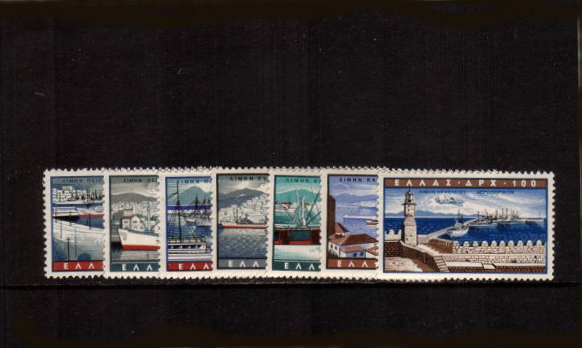 Greek Ports - Ships set of seven superb unmounted mint.<br/>SG Cat 110.00