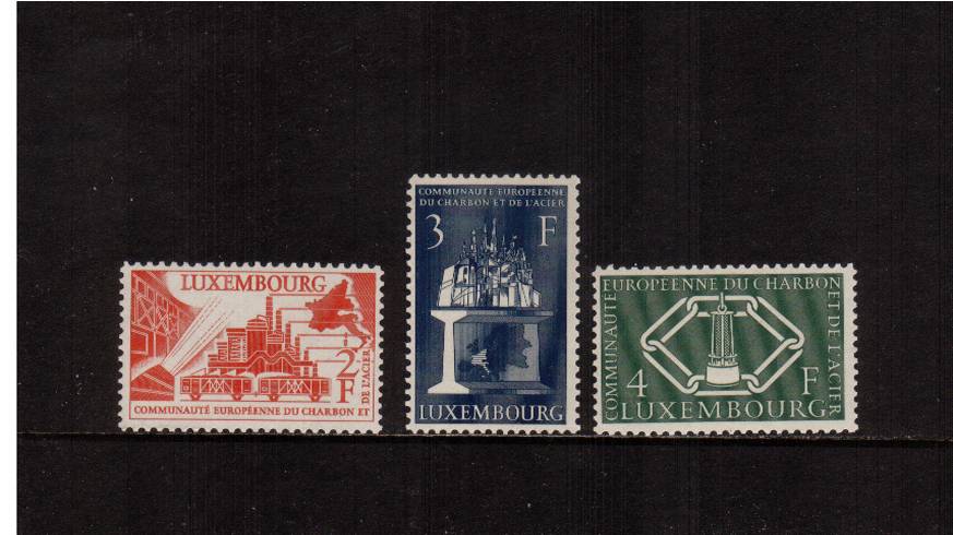 European Coal and Steel Community set of three superb unmounted mint.<br/>SG Cat 95